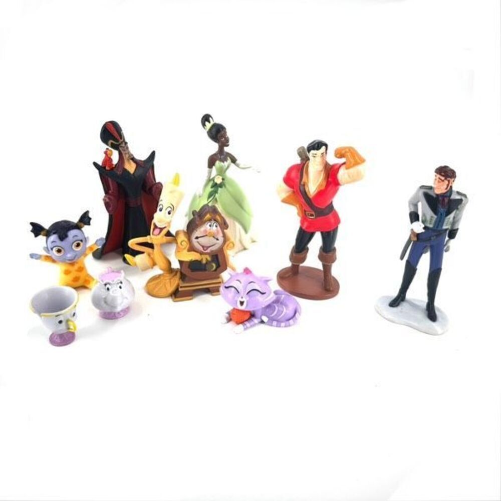 Lot of 10 Disney Beauty and the Beast Toys Cake Topper Action Figures Multicolor